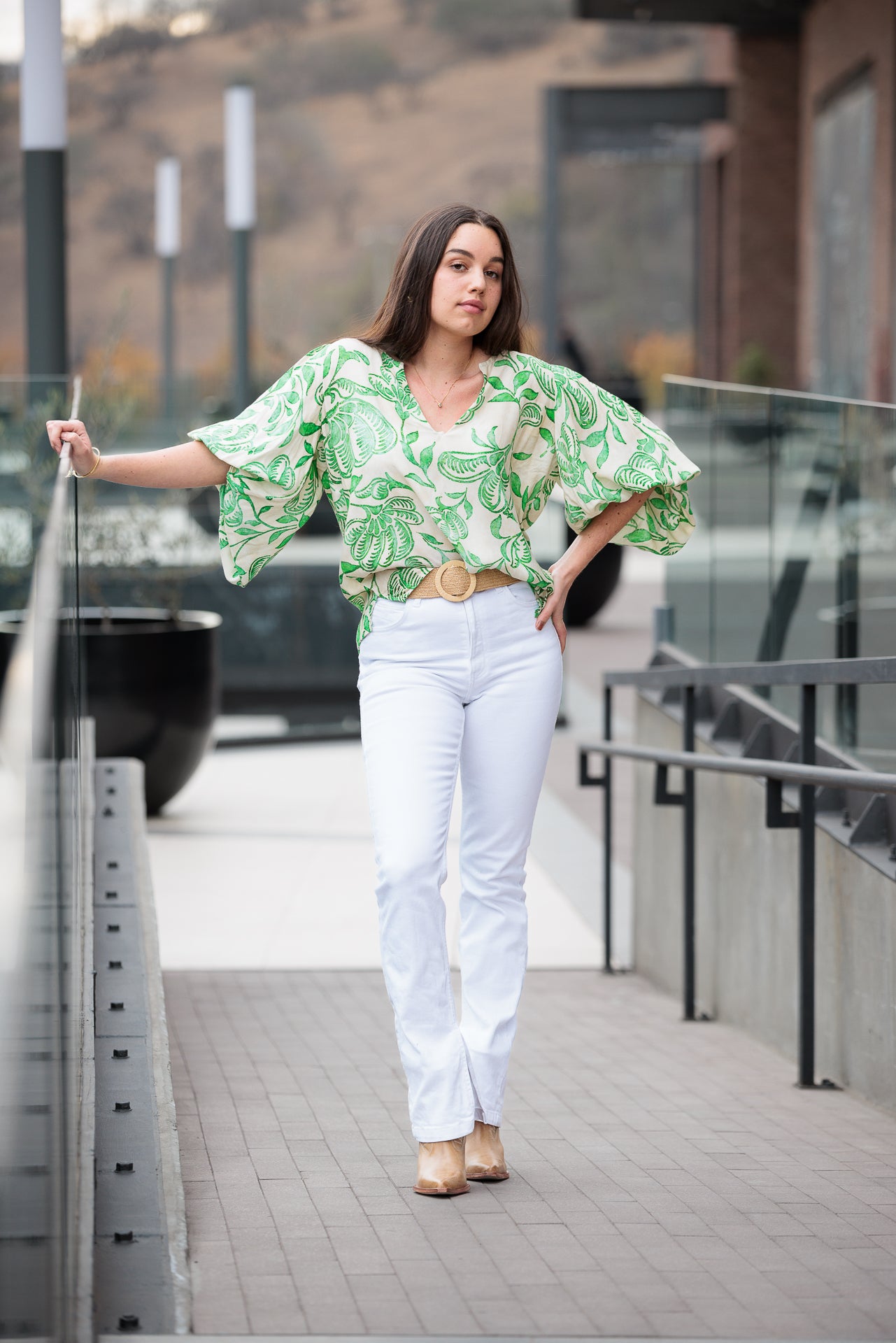 Blusa Arle Verde Estampada