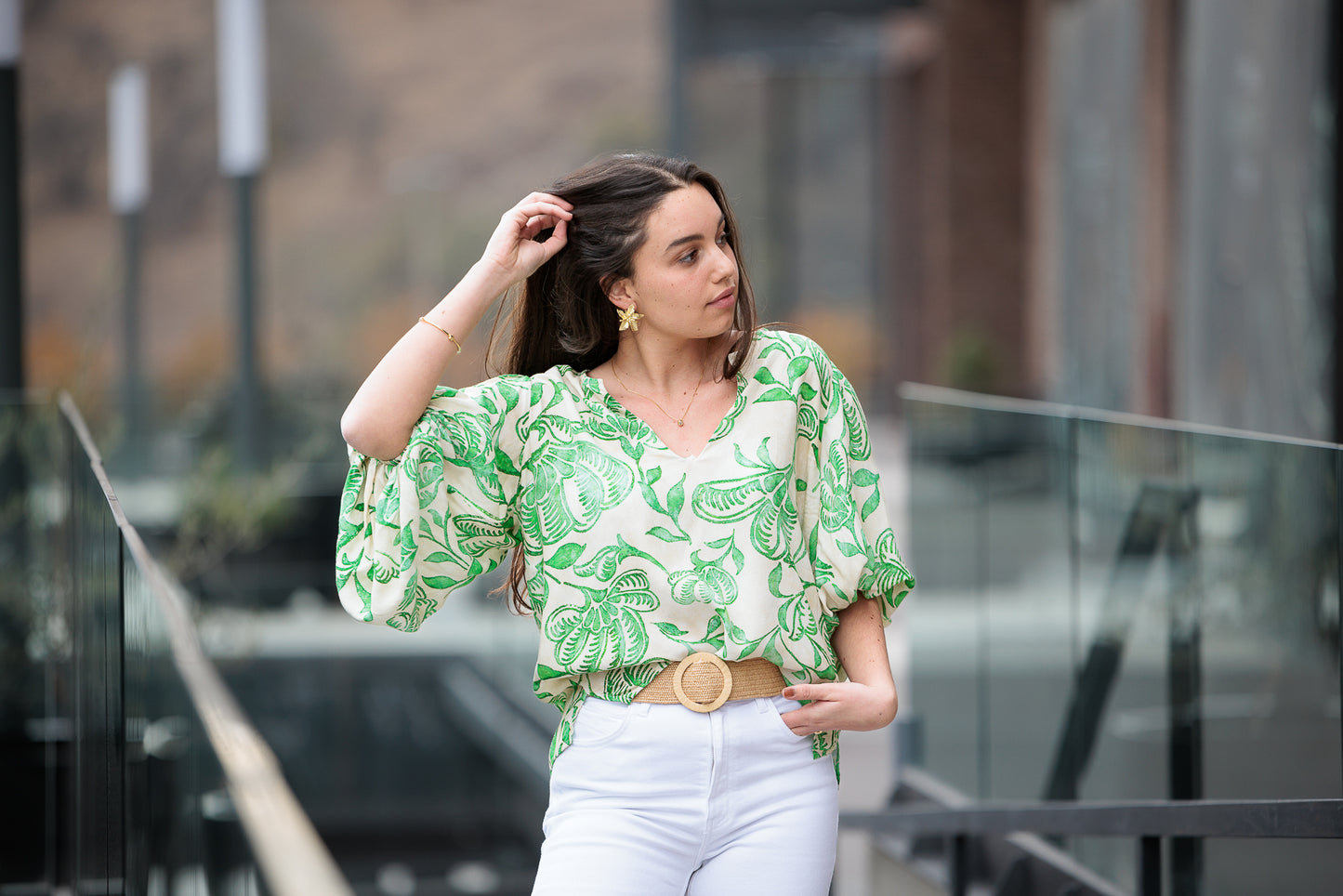 Blusa Arle Verde Estampada