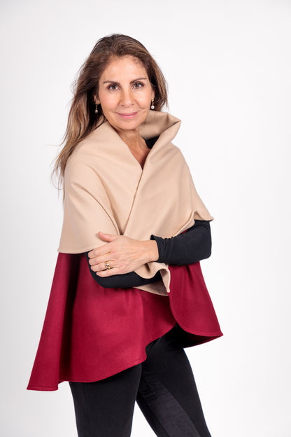 Capa Kira Beige - Vino Tinto