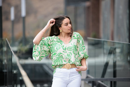 Blusa Arle Verde Estampada