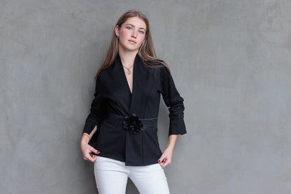 Chaqueta Cinturón Flor