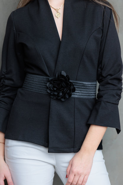 Chaqueta Cinturón Flor