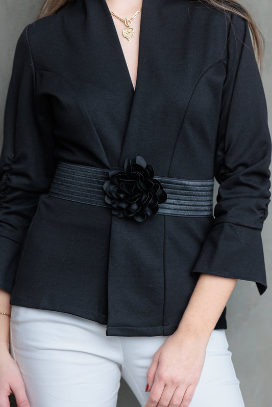 Chaqueta Cinturón Flor